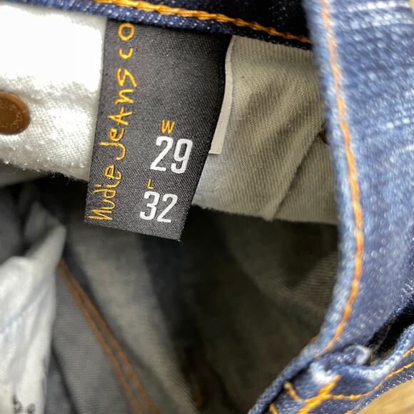 Nudie Jeans Grim Tim 29 Slim Straight Denim Button Fly Fades Organic Cotton - Picture 10 of 10